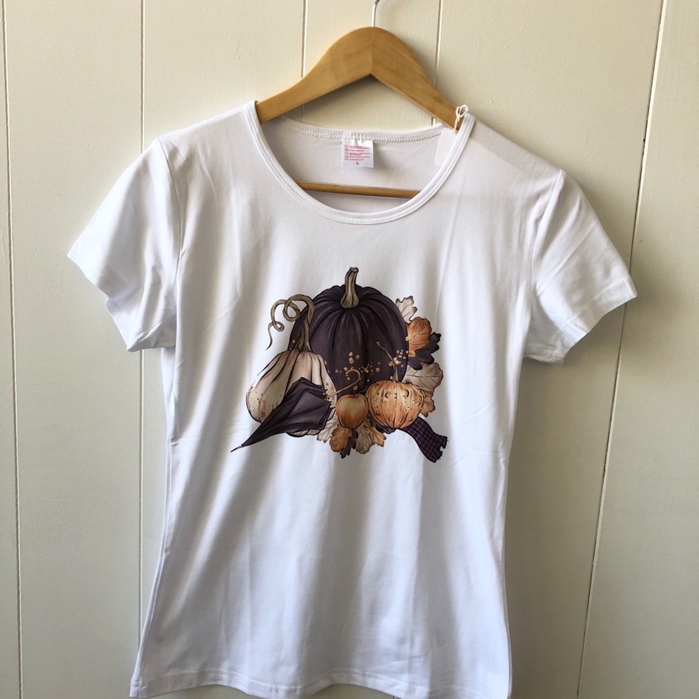 White Fall Pumpkin T-Shirt